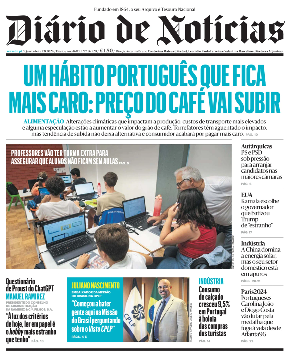 Prima-pagina-Diario de Noticias-edizione-di-oggi-20240807